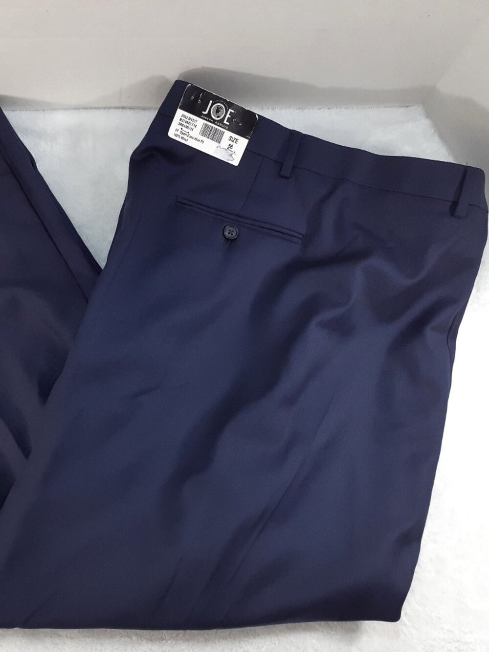 Joseph Abboud Dress Pants Mens 56x27 Navy Wool Joe Flat Front Executive Fit NWT